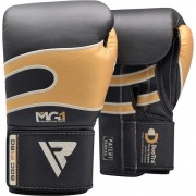 RDX 18404 Боксерские перчатки RDX Leather Black Gold фото